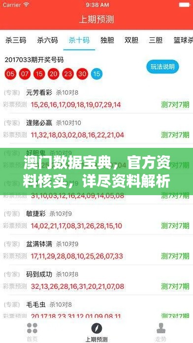 澳门数据宝典,官方资料核实,详尽资料解析更新版NHV586.81