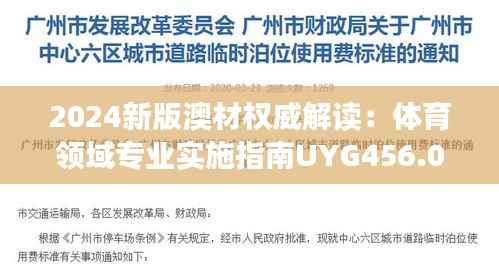 2024新版澳材权威解读:体育领域专业实施指南UYG456.05