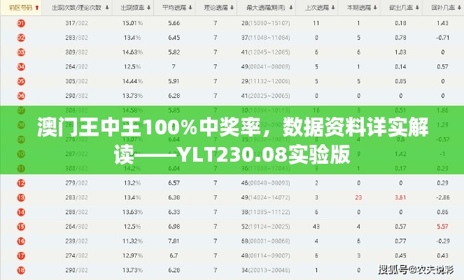 澳门王中王100%中奖率,数据资料详实解读——YLT230.08实验版