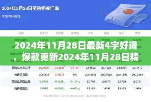 2024年精选四字新词,表达瞬间升级的秘密武器!