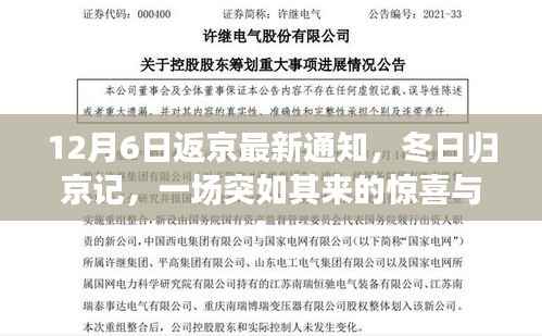 冬日归京惊喜,最新返京通知下的暖心重逢,十二月六日启程回家路