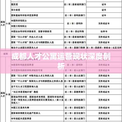 成都人才公寓运营现状深度剖析